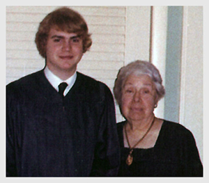 Kinyoun’s eldest surviving daughter, Alice Eccles Kinyoun [Houts] (right), and her grandson Joseph Kinyoun Houts, Jr. (left), 1971. 