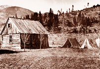 This deserted farmhouse in the Bitterroot foothills was rented in the spring of 1910, and converted to a laboratory for tick research. In 1909, several people in the vicinity had died of spotted fever.