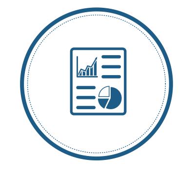 icon of a report with charts and graphs on it