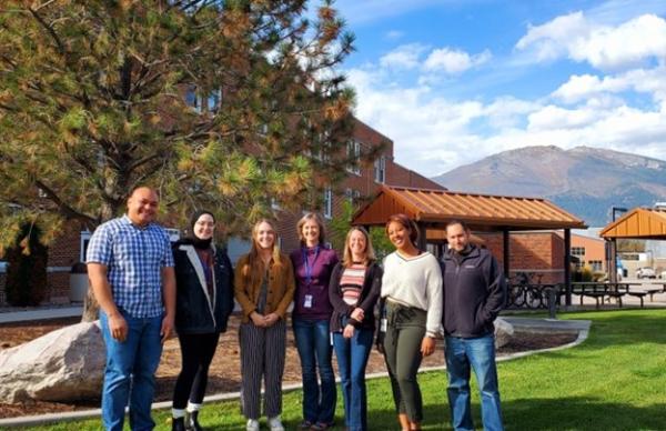 Group photo of Simote Foliaki, , Hadil El Soufi, Arielle Hay, Katie Williams, Cathryn Haigh, Taylor Fletcher and Bradley Groveman