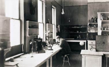 Man at Fever Schoolhouse Lab desk