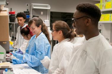 Young people in a laboratory