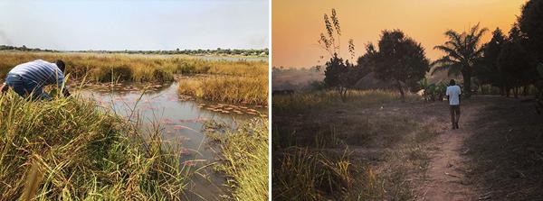 Two photos of ICEMR team members working in the field.