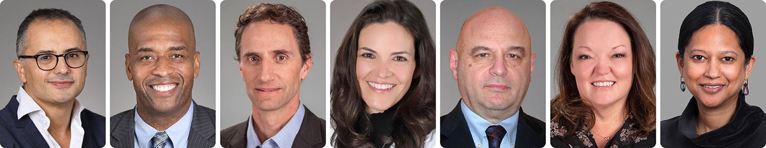 Headshots of the members of the Scientific Advisory Board left to right: Iyadh Douagi, Ph.D. (Chair), James M. Cherry, Ph.D., Frank DeLeo, Ph.D., Pamela Guerrerio, M.D, Luigi D. Notarangelo, M.D., Sonja Best, Ph.D., Rasika Mathias, Sc.D.