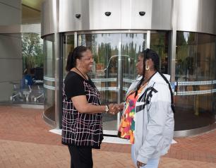 NIAID Liaison Greets Study Volunteer