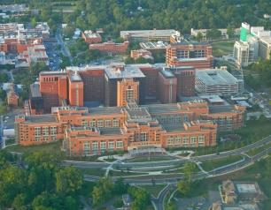 Aerial view of the NIH Clinical Center