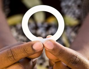 A woman holds the dapivirine vaginal ring.