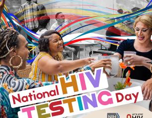Let's Stop HIV Together graphic displaying diverse people in community