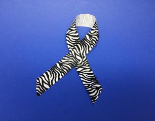 Zebra-print ribbon, a symbol for awareness of primary immunodeficiencies and other rare diseases. 