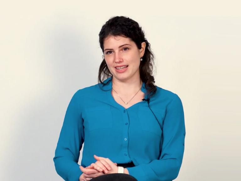 video screenshot of a woman speaking