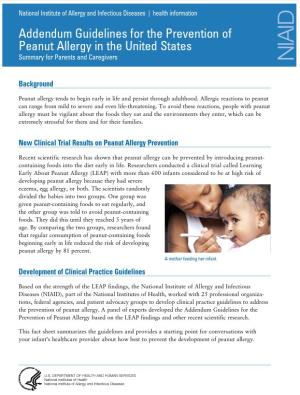 Cover image for Patient Summary 2017 Addendum Guidelines Prevention Peanut Allergy