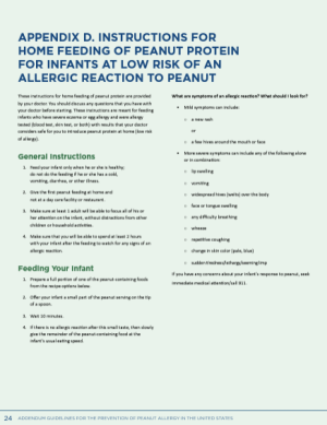 Cover image for Appendix D of 2017 Addendum Guidelines for the Prevention of Peanut Allergy